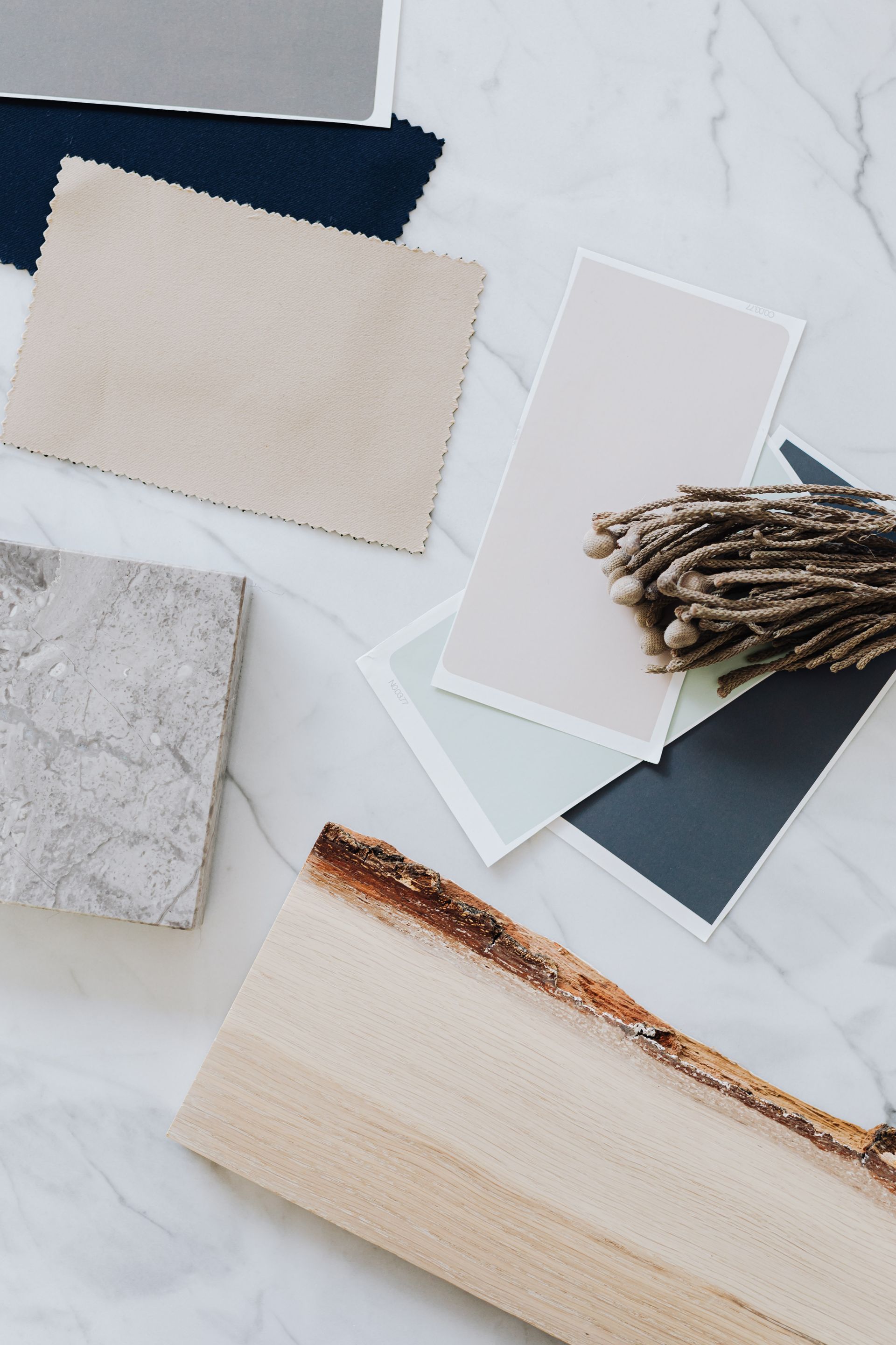 Material samples arranged for product development
